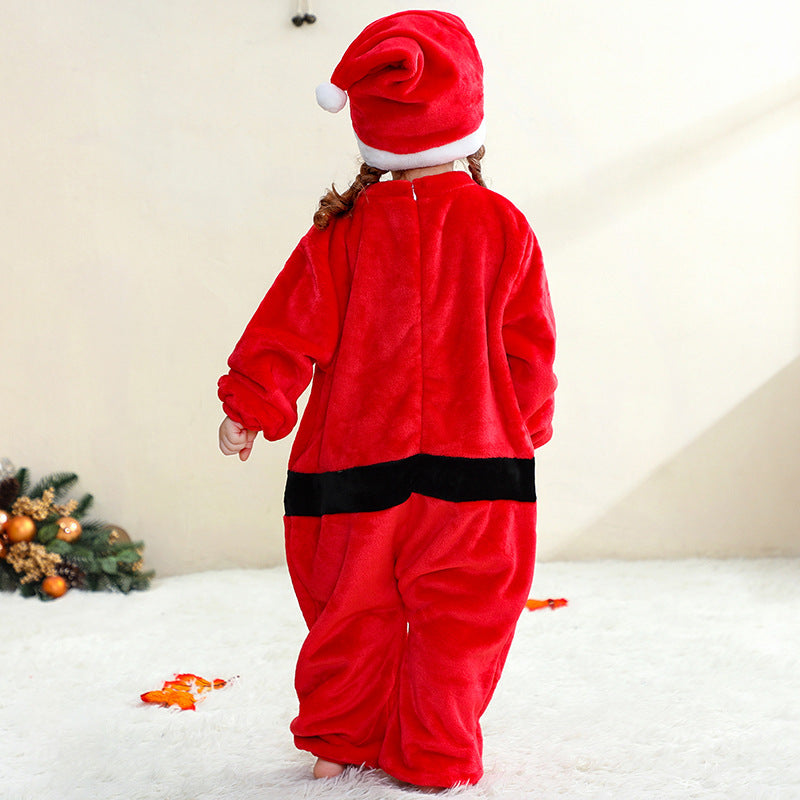 Baby Christmas Jumpsuit Pajamas with Hat for Kids