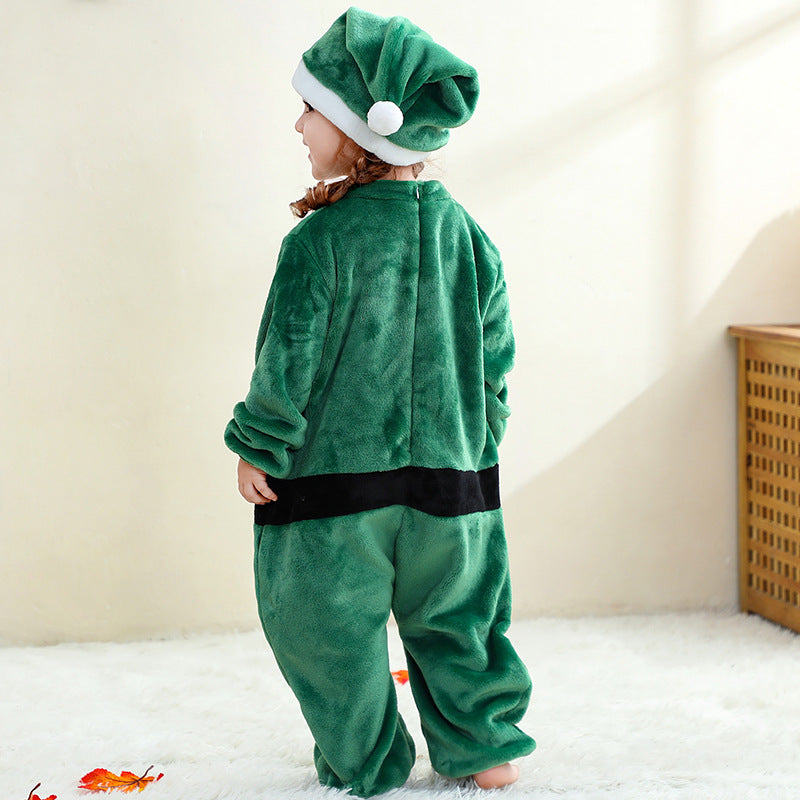 Baby Christmas Jumpsuit Pajamas with Hat for Kids