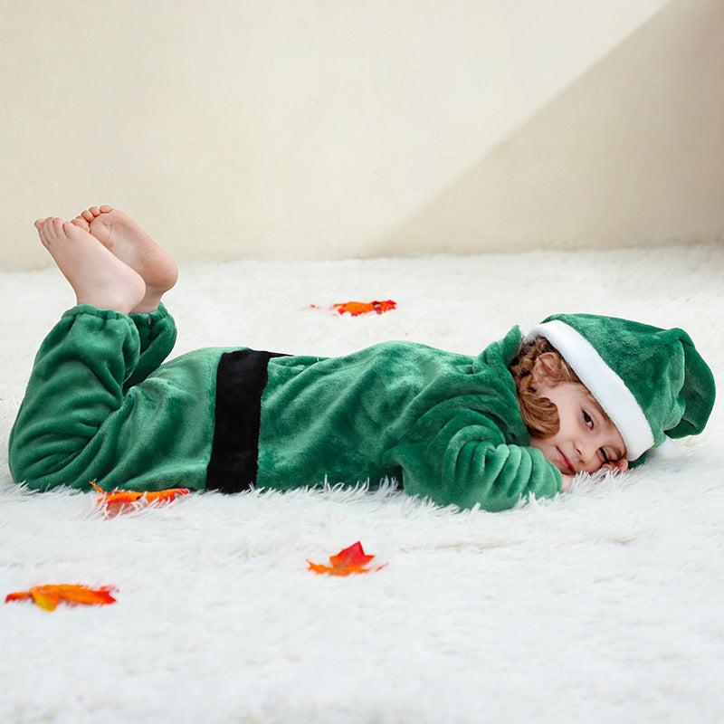 Baby Christmas Jumpsuit Pajamas with Hat for Kids