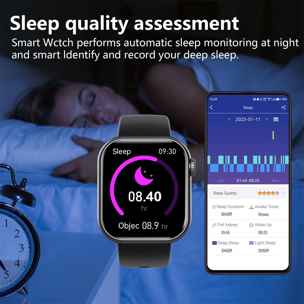 Blood Sugar, Blood Pressure, Heart Rate & Sleep Monitoring Smartwatch