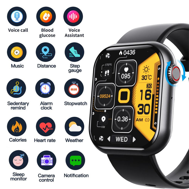 Blood Sugar Blood Pressure Heart Rate Smartwatch Fitness Tracker