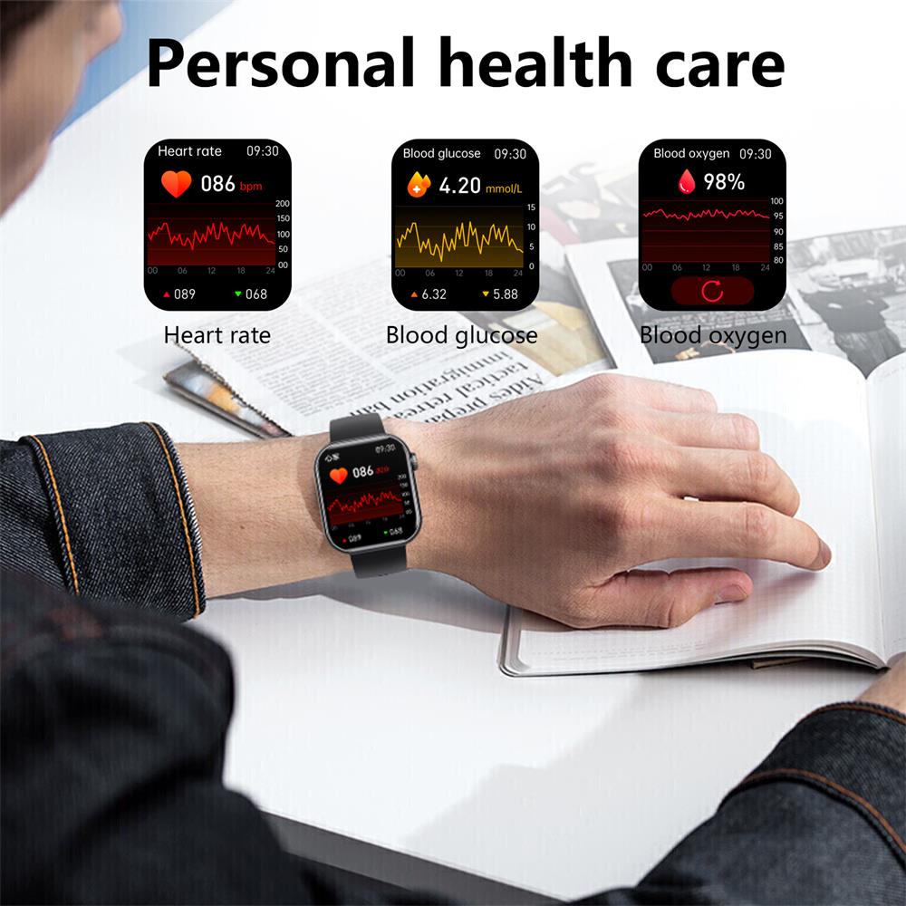 Blood Sugar Blood Pressure Heart Rate Smartwatch Fitness Tracker