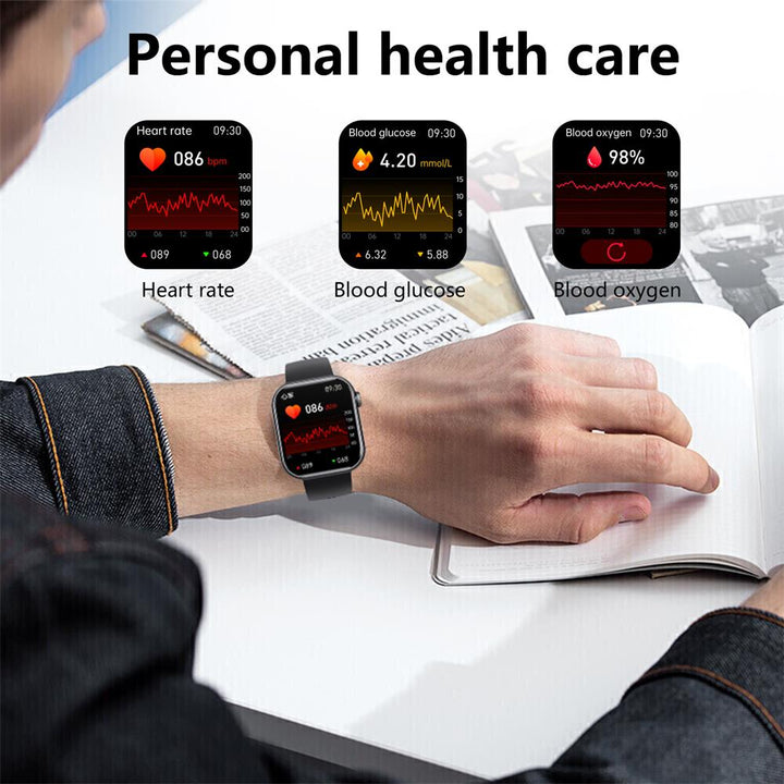 Blood Sugar Blood Pressure Heart Rate Smartwatch Fitness Tracker