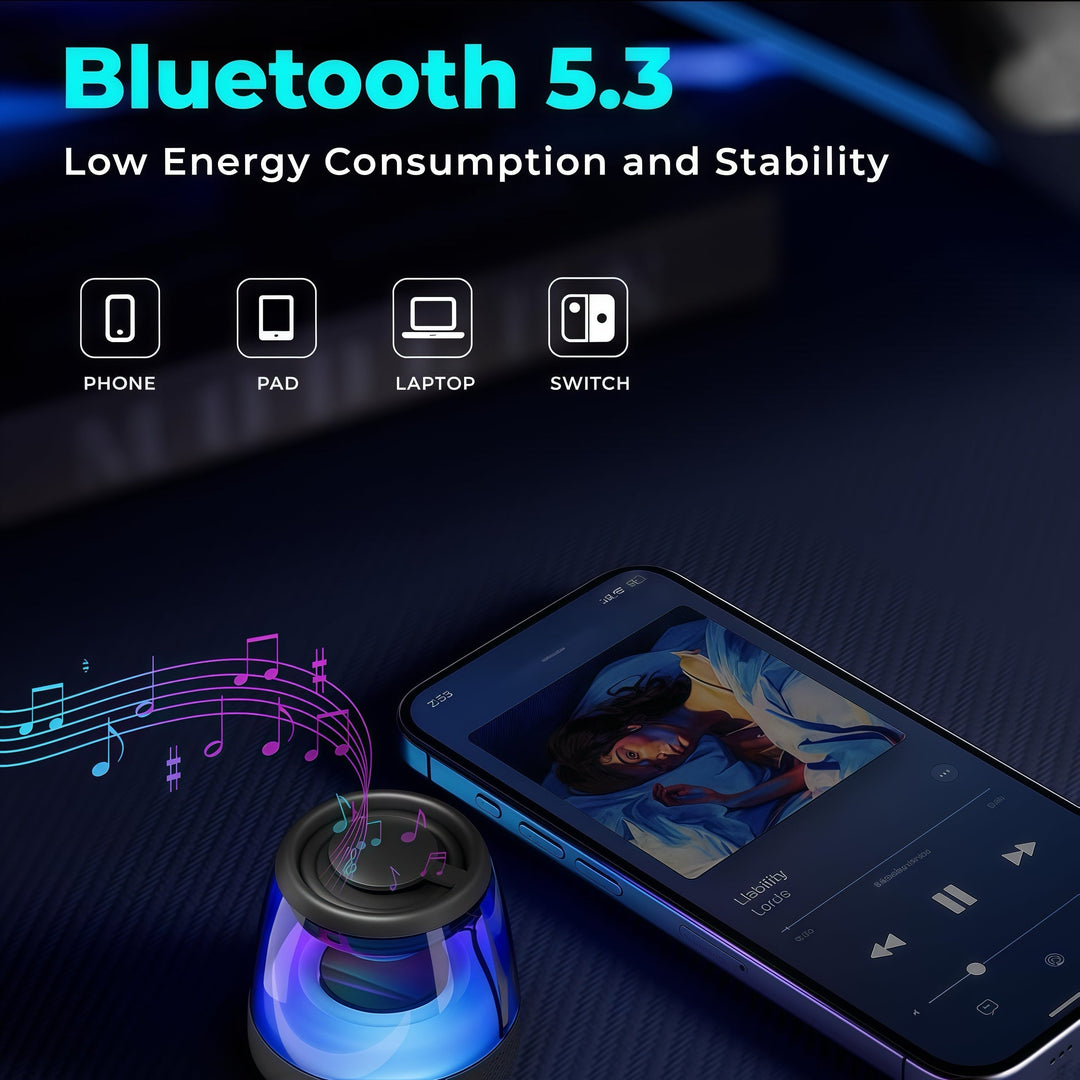 Bluetooth Speaker with RGB Light for Outdoor Use