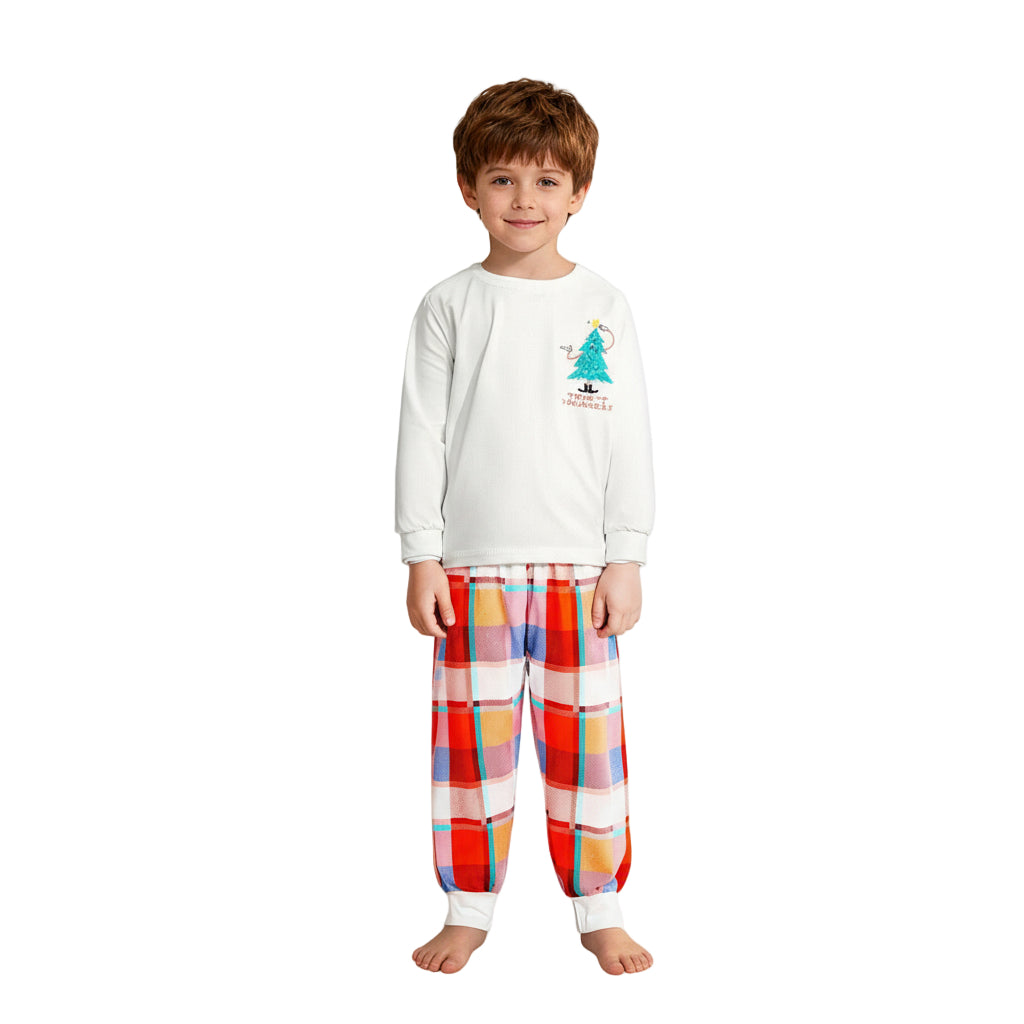 Boys Long Sleeve Christmas Pajamas Set Sleepwear Trousers Top