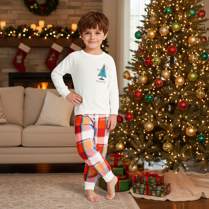 Boys Long Sleeve Christmas Pajamas Set Sleepwear Trousers Top
