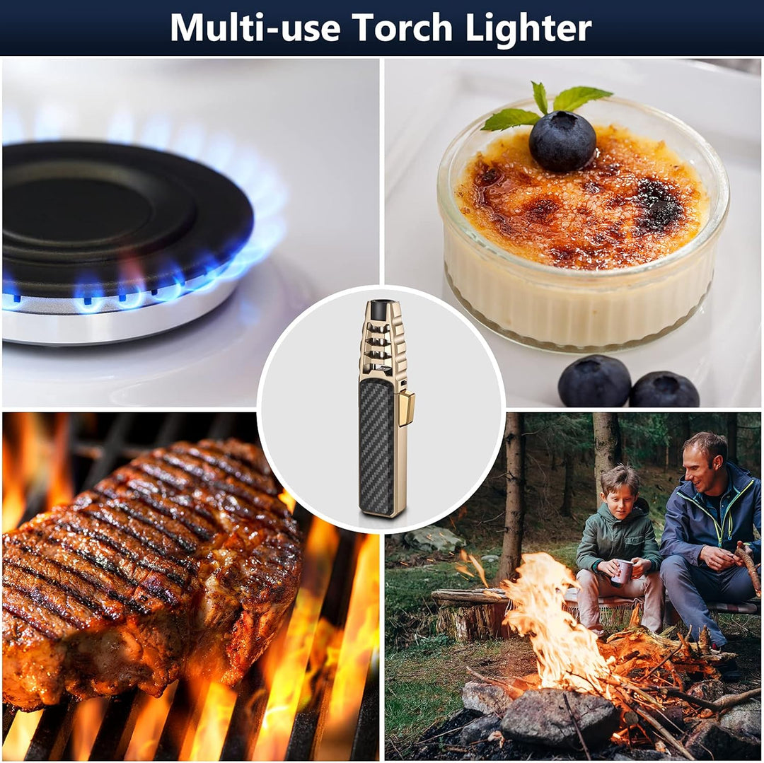 Butane Torch Lighter Windproof Portable Flame Igniter