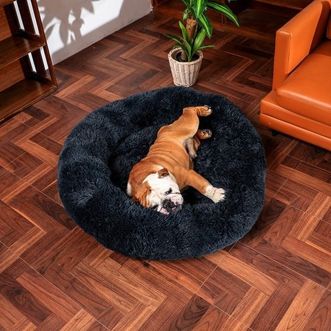 Calming Circular Dog Bed with Removable Cover
