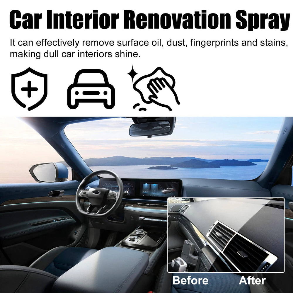 Car Interior Cleaner Set - 3 Pack Automotive Cleaning Supplies
