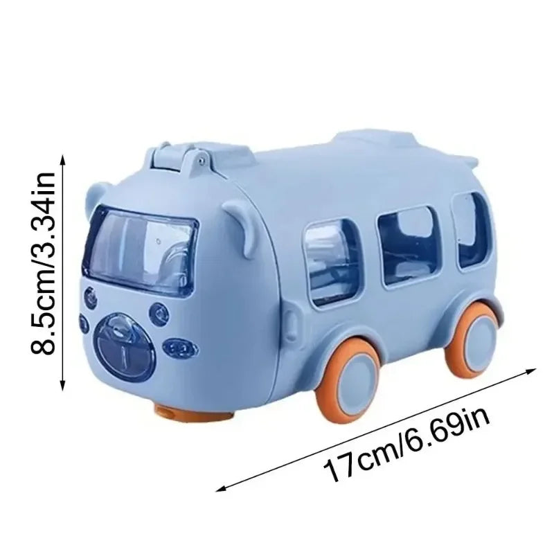 Cartoon Bus Water Bottle with Straw 16 oz for Kids