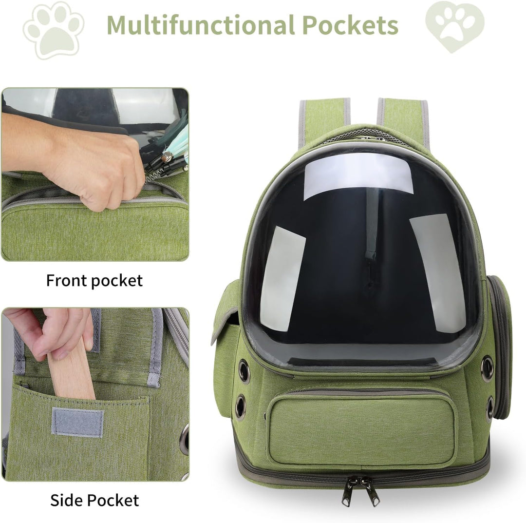 Cat Carrier Backpack with Transparent Breathable Design
