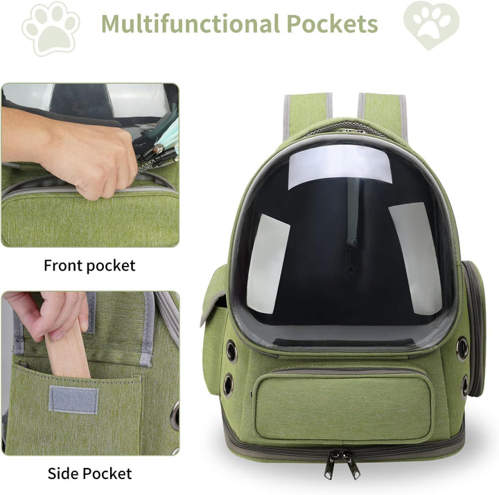 Cat Carrier Backpack with Transparent Breathable Design