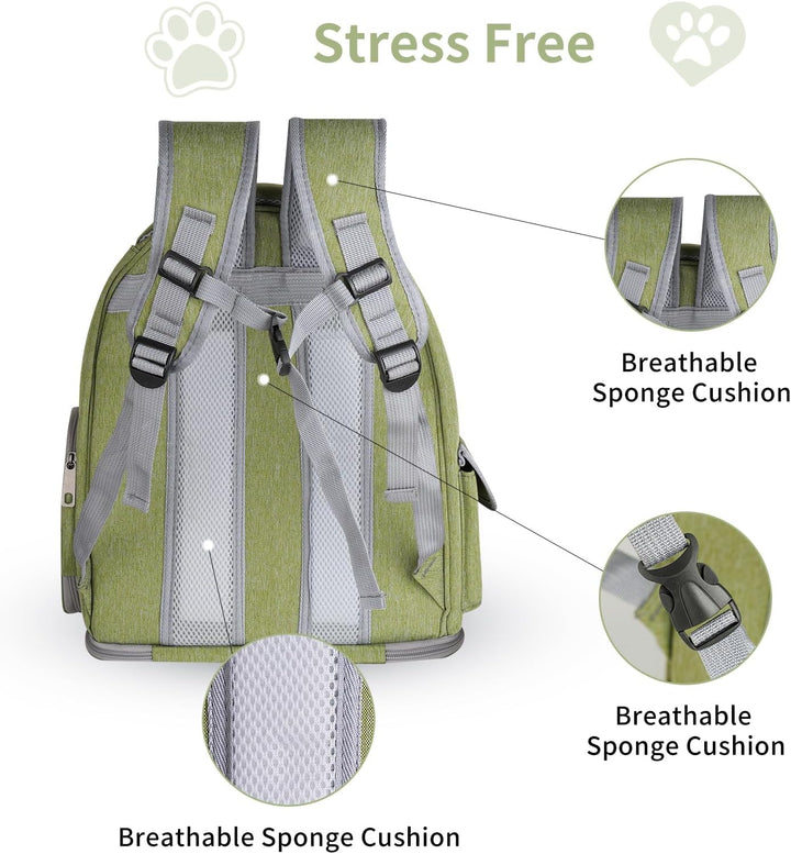 Cat Carrier Backpack with Transparent Breathable Design