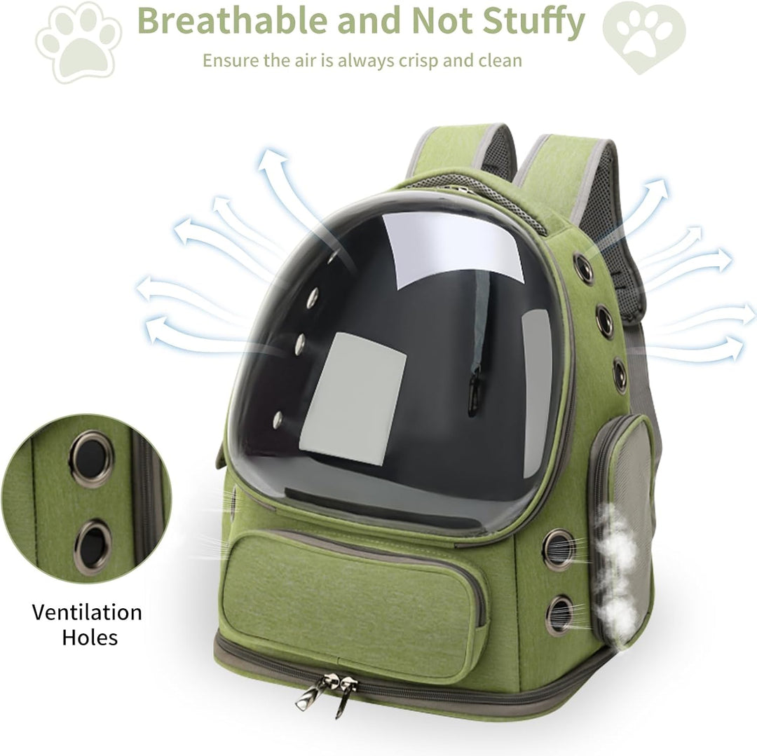 Cat Carrier Backpack with Transparent Breathable Design