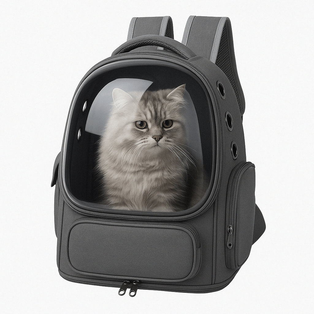 Cat Carrier Backpack with Transparent Breathable Design