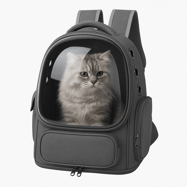 Cat Carrier Backpack with Transparent Breathable Design