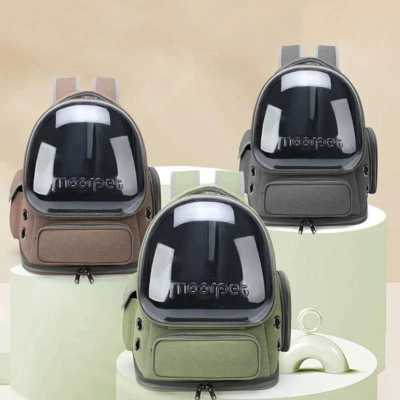 Cat Carrier Backpack with Transparent Breathable Design