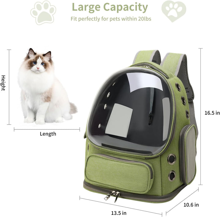 Cat Carrier Backpack with Transparent Breathable Design