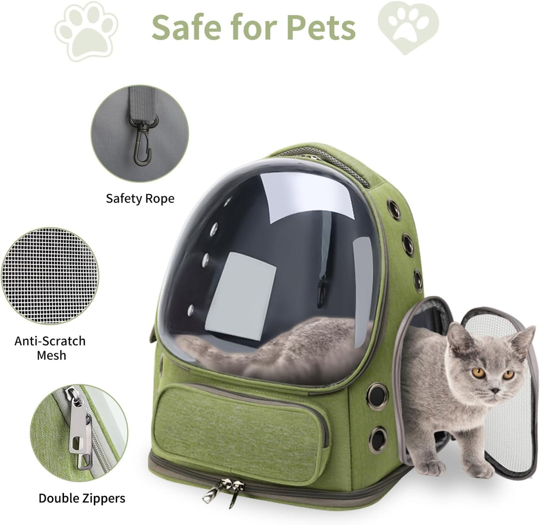 Cat Carrier Backpack with Transparent Breathable Design