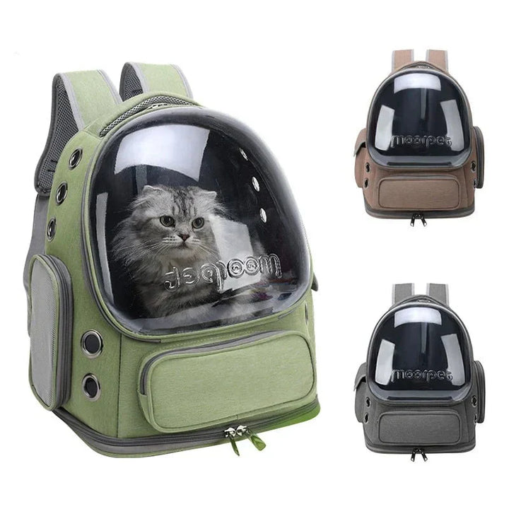Cat Carrier Backpack with Transparent Breathable Design