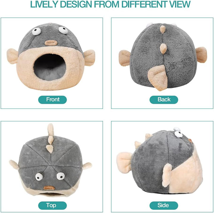 Cat Cave Bed with Removable Pillow for Indoor Cats