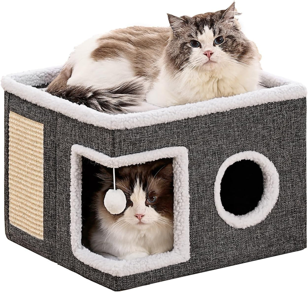 Cat Cave with Scratch Pad and Hideaway Condo for Cats