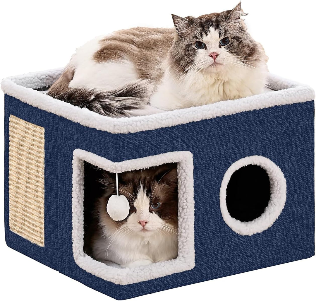 Cat Cave with Scratch Pad and Hideaway Condo for Cats