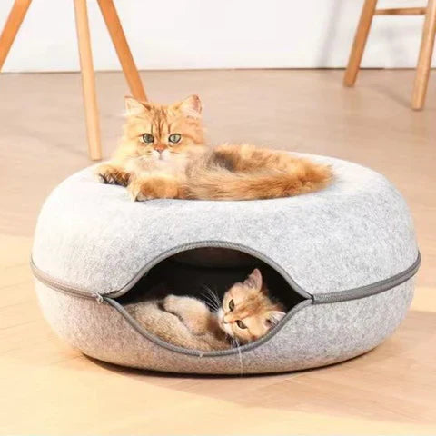Cat Tunnel Bed Cave for Cats - Cozy Hideaway and Play Space