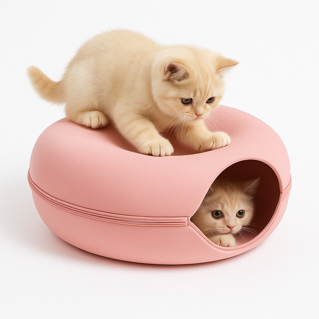 Cat Tunnel Bed Cave for Cats - Cozy Hideaway and Play Space