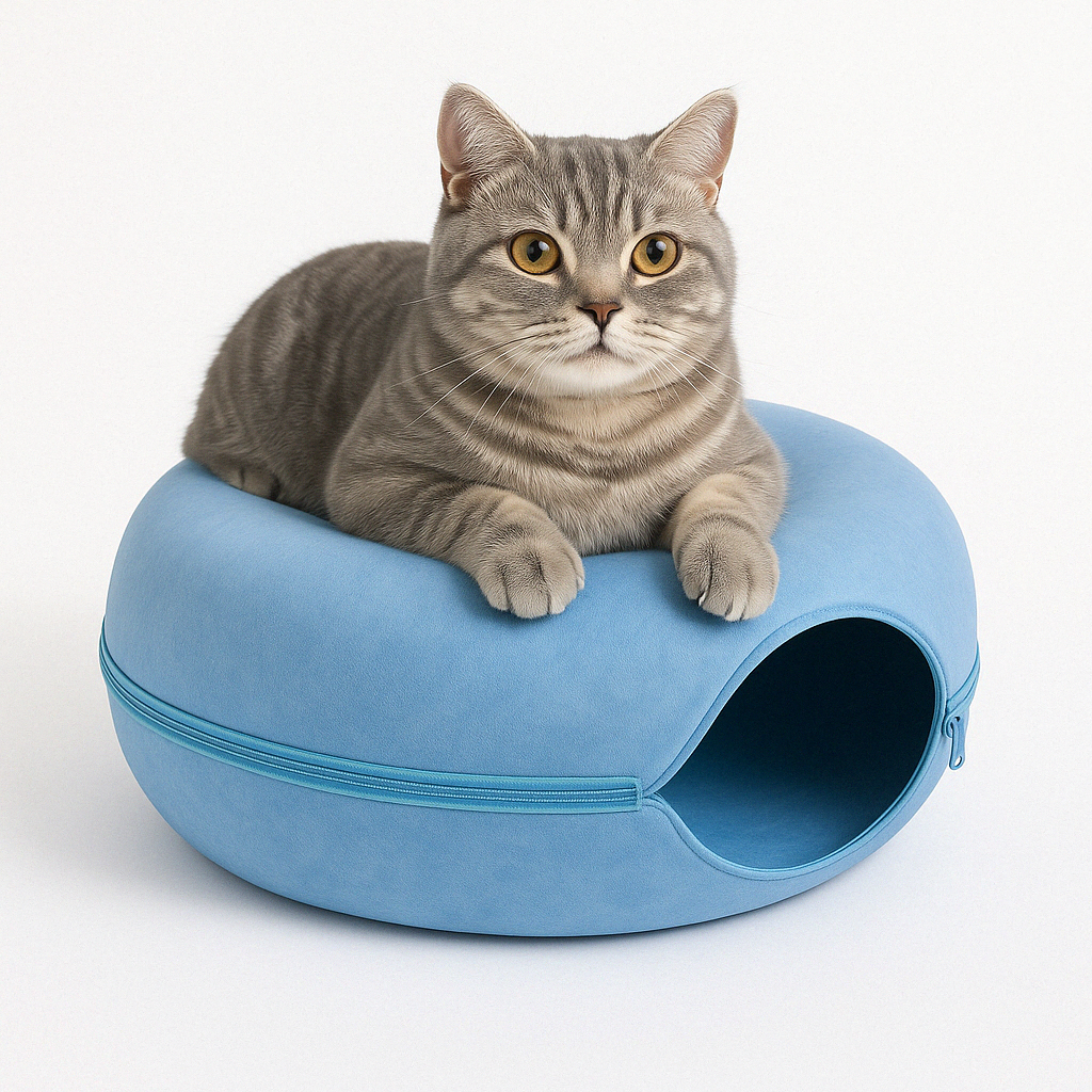 Cat Tunnel Bed Cave for Cats - Cozy Hideaway and Play Space