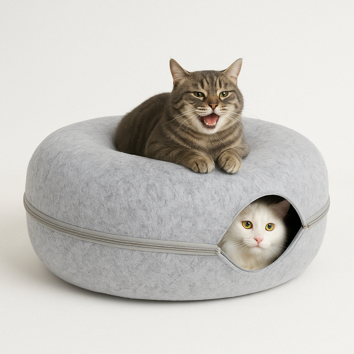Cat Tunnel Bed Cave for Cats - Cozy Hideaway and Play Space