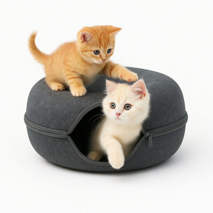 Cat Tunnel Bed Cave for Cats - Cozy Hideaway and Play Space