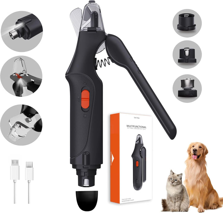 Cat and Dog Nail Clippers with USB Rechargeable LED Light