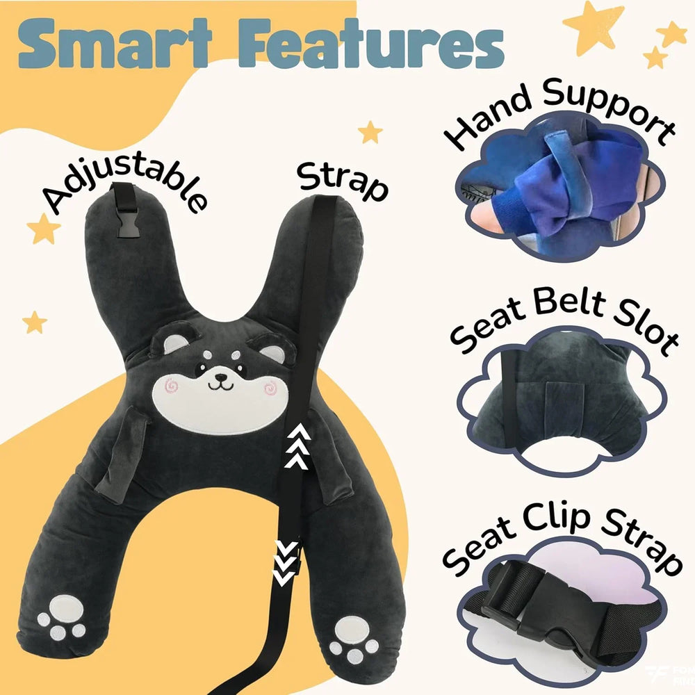 Children's Car Headrest Lumbar Support Pillow for Travel Comfort