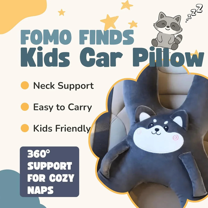 Children's Car Headrest Lumbar Support Pillow for Travel Comfort
