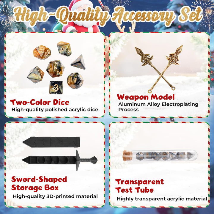 Christmas 2025 Advent Calendar Mystery Dice Set for Role Playing Games