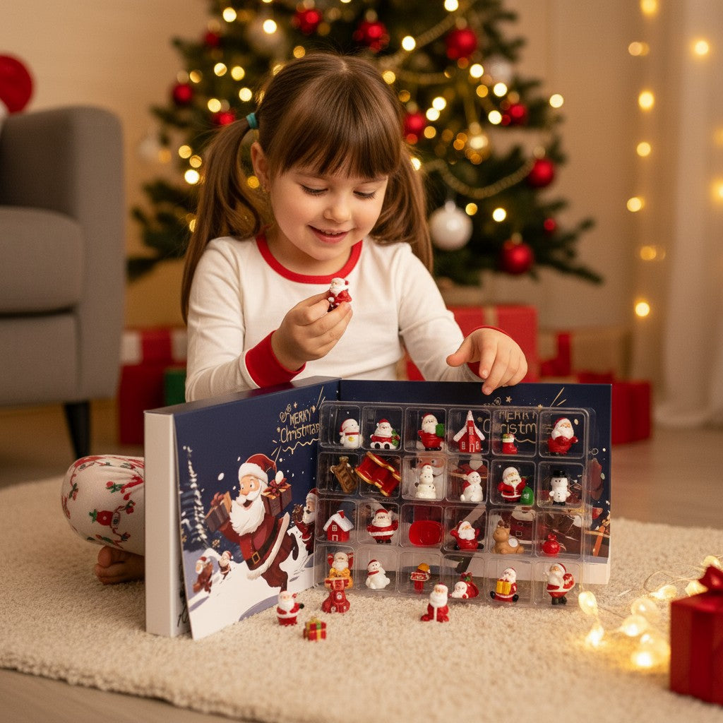 Christmas Advent Calendar with 24 Mini Toy Figurines