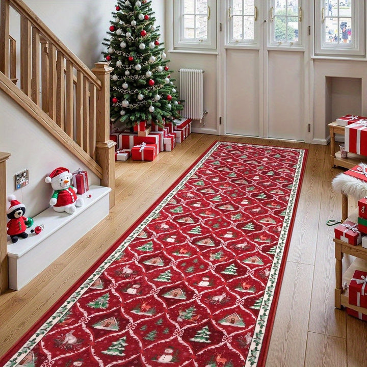 Christmas Holiday Runner Rug Carpet for Home Decor