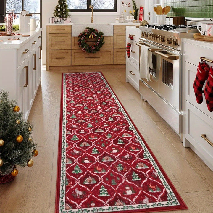 Christmas Holiday Runner Rug Carpet for Home Decor