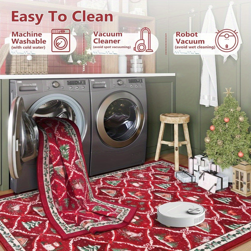 Christmas Holiday Runner Rug Carpet for Home Decor