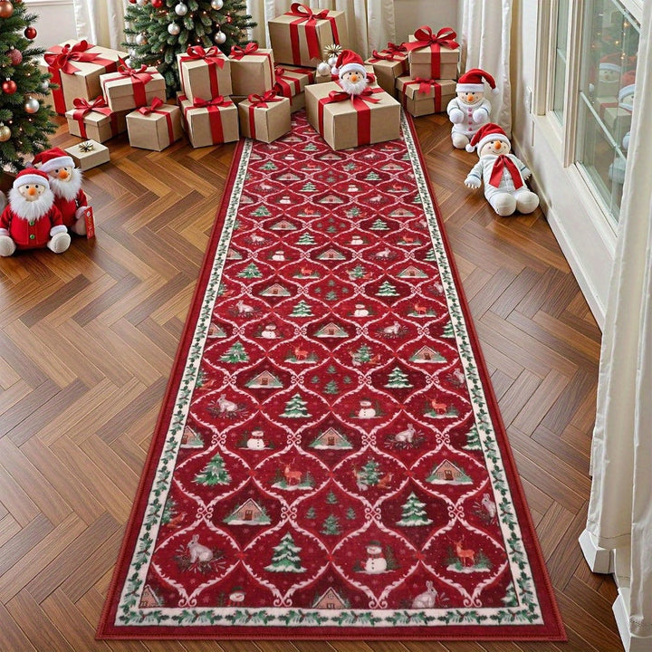 Christmas Holiday Runner Rug Carpet for Home Decor