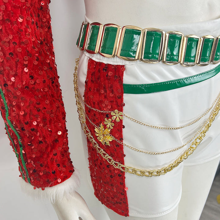 Christmas Pop Star Costume for Kids Party Dress Outfit