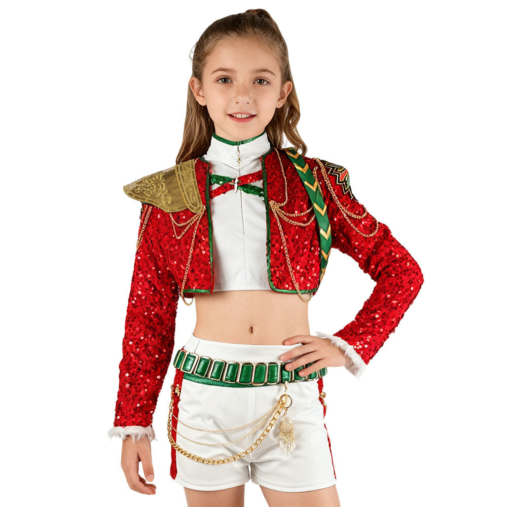 Christmas Pop Star Costume for Kids Party Dress Outfit