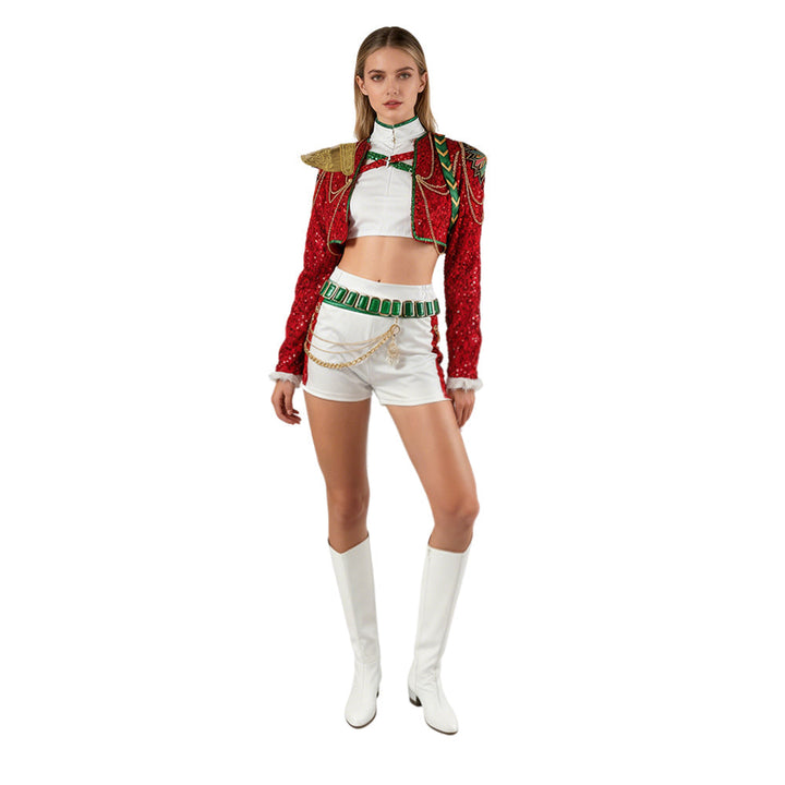 Christmas Pop Star Costume for Kids Party Dress Outfit