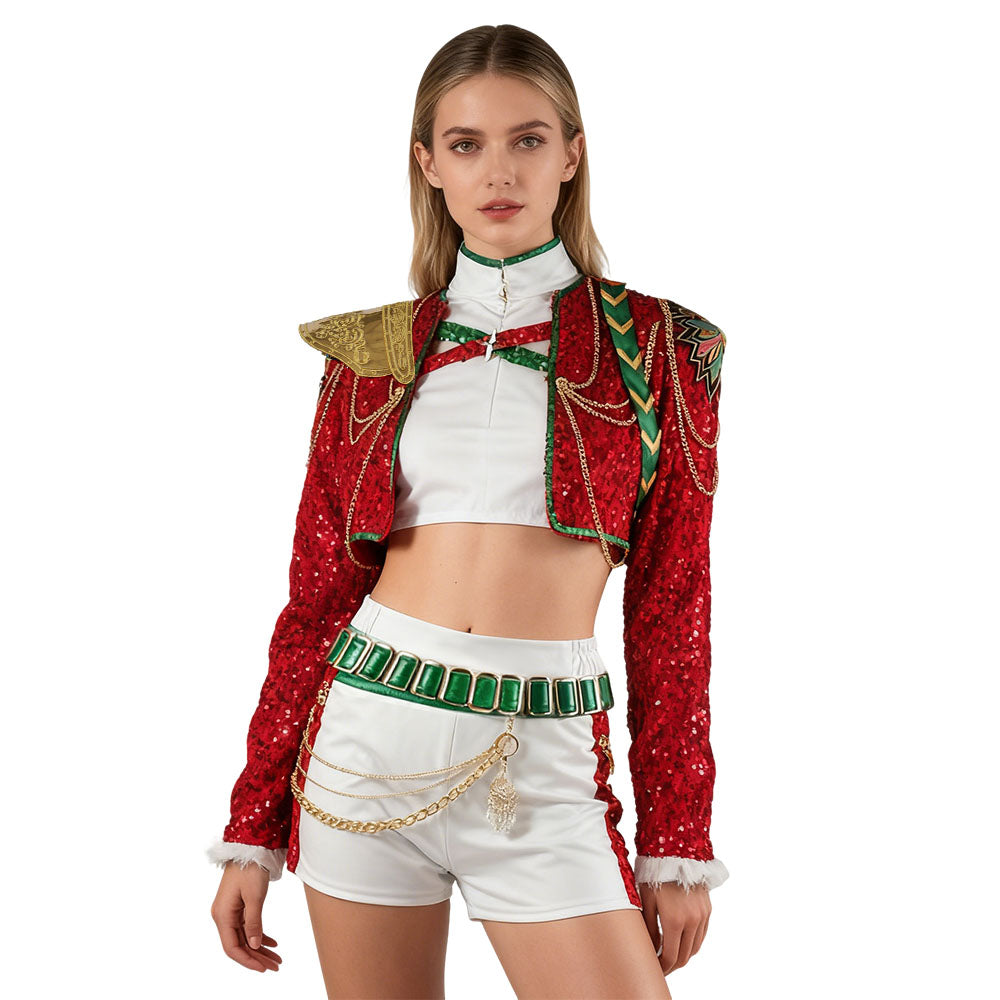 Christmas Pop Star Costume for Kids Party Dress Outfit