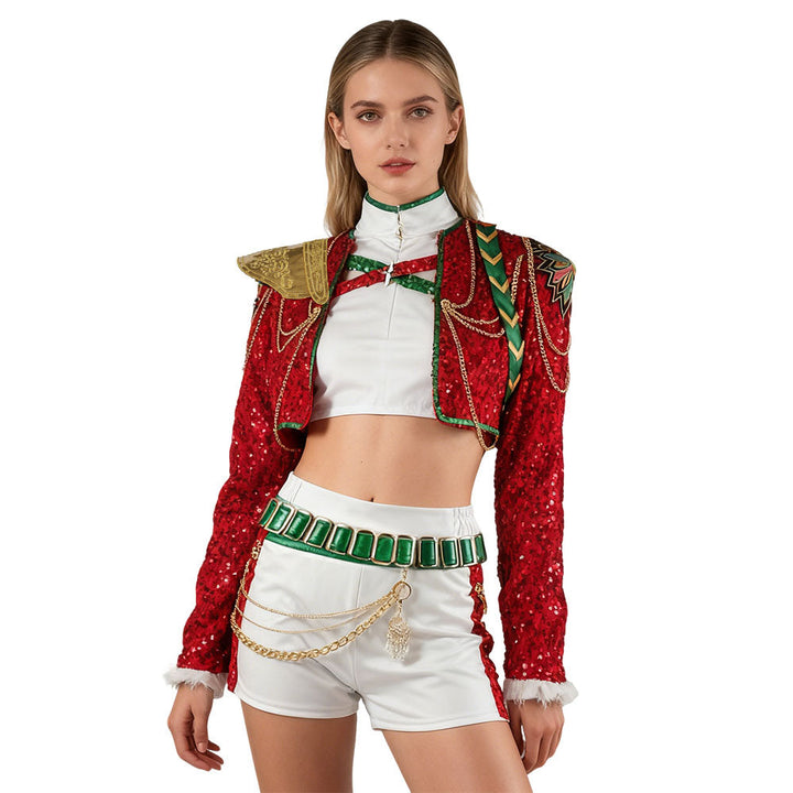 Christmas Pop Star Costume for Kids Party Dress Outfit