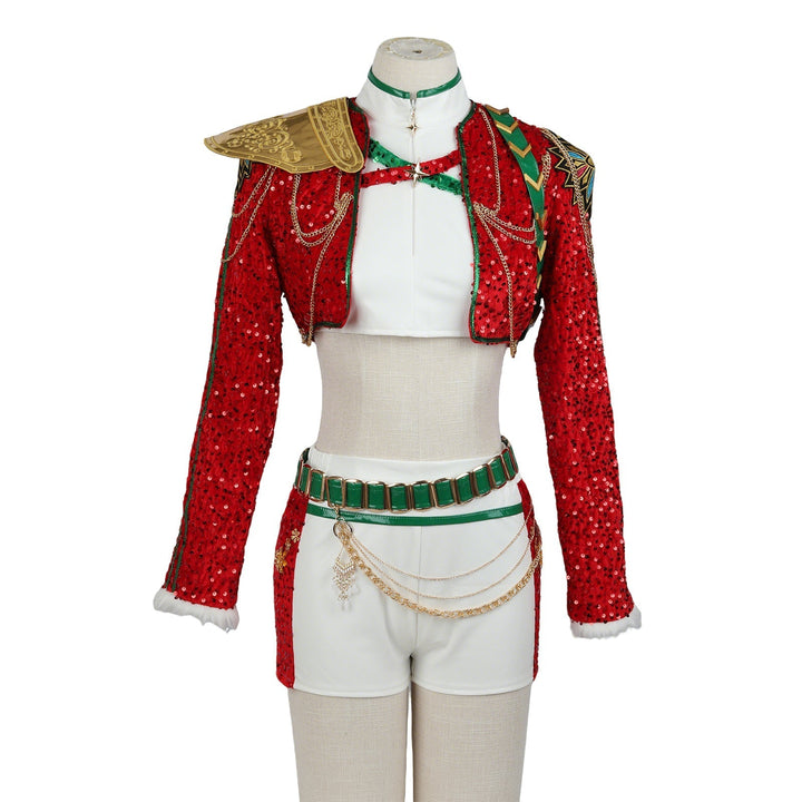 Christmas Pop Star Costume for Kids Party Dress Outfit