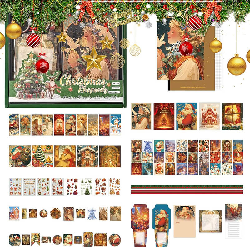 Christmas Scrapbook Stickers and Sticky Notes Set