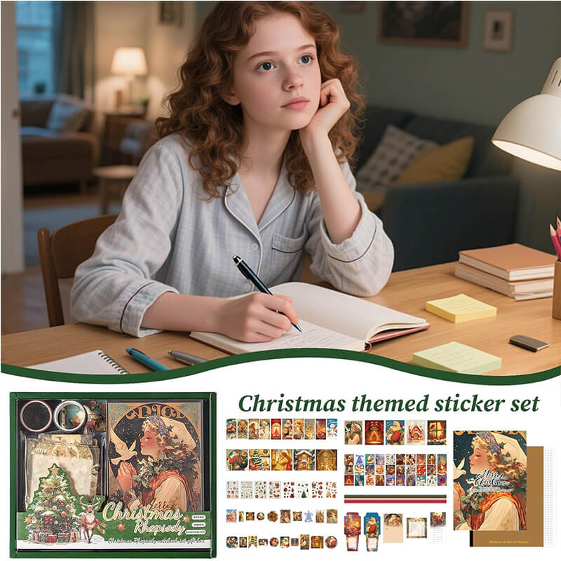Christmas Scrapbook Stickers and Sticky Notes Set