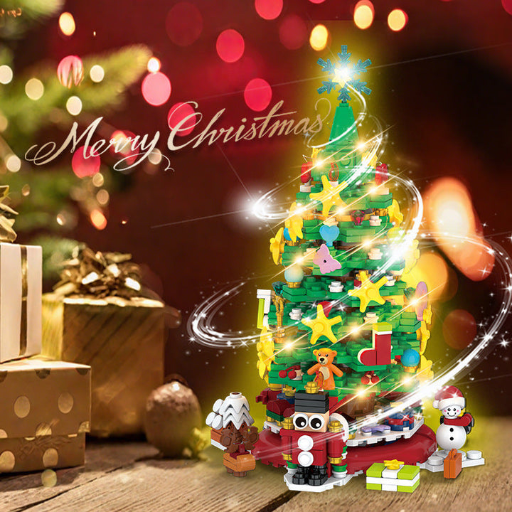 Christmas Tree Advent Calendar Building Block Set with Lights 24 Pieces